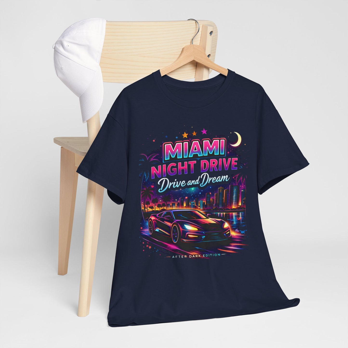 Lavender Miami Nights Drive and Dream Graphic T-Shirt – Neon City Oversized Streetwear Tee