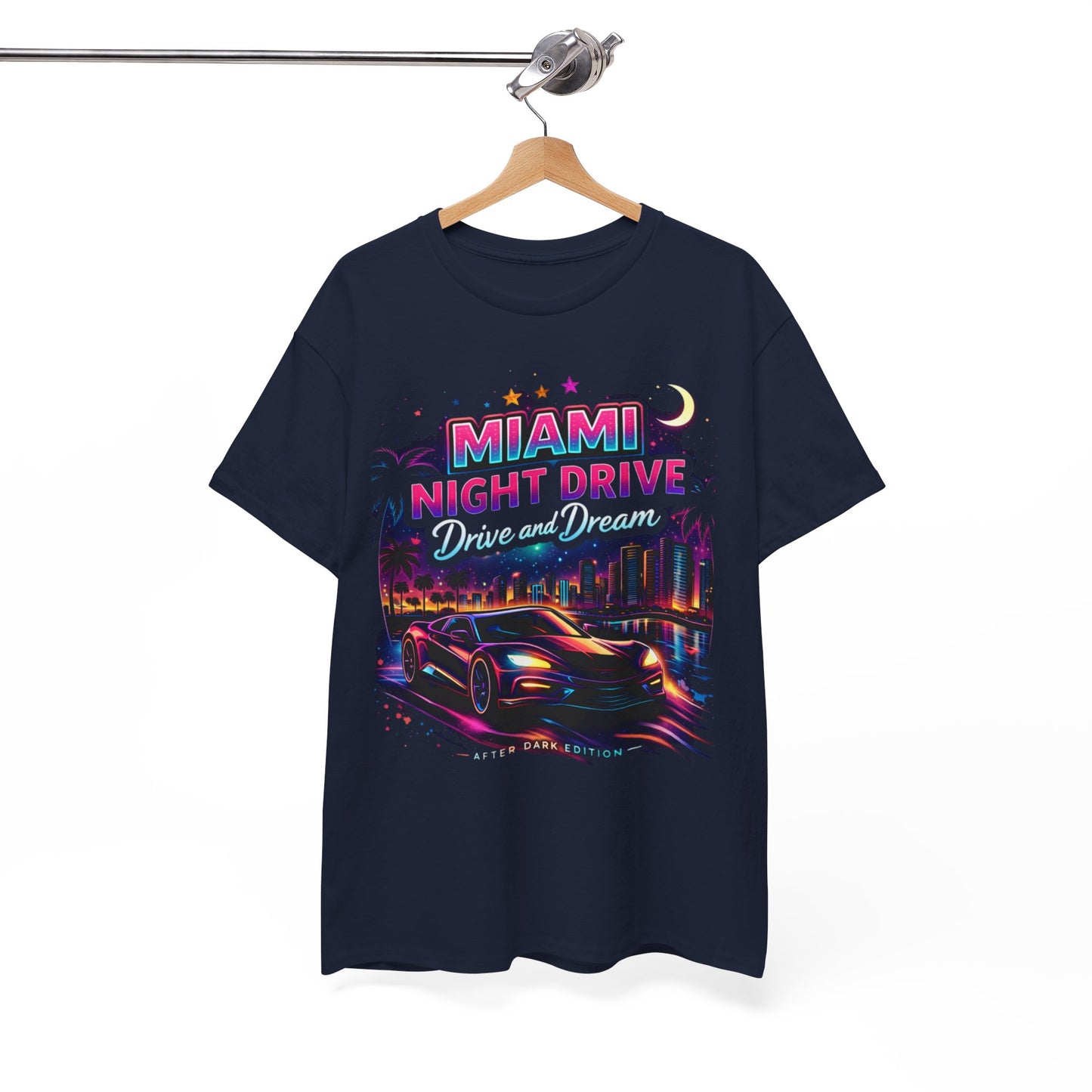 White Smoke Miami Nights Drive and Dream Graphic T-Shirt – Neon City Oversized Streetwear Tee