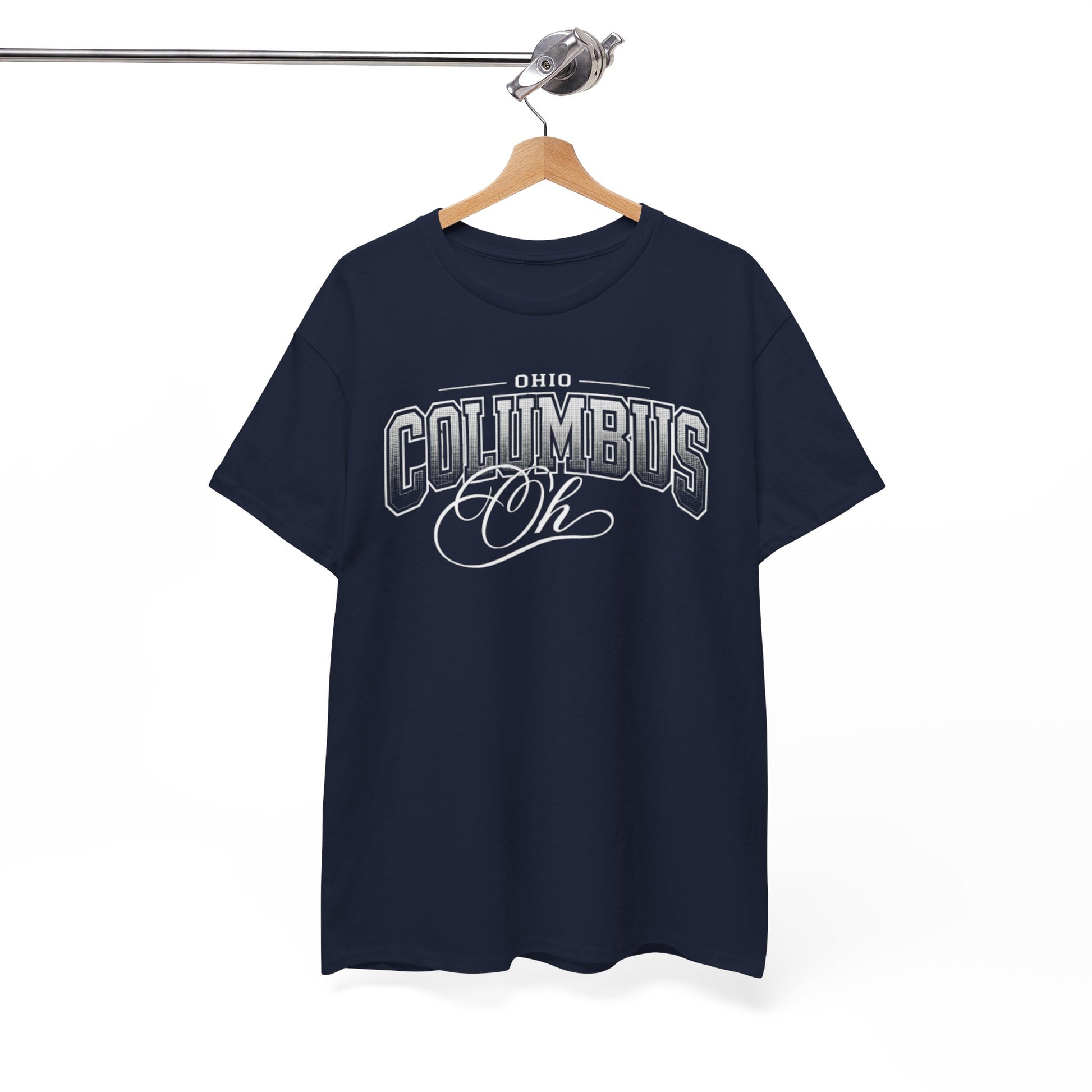 White Smoke Columbus Ohio Retro Graphic Tee — Vintage City Script T-Shirt