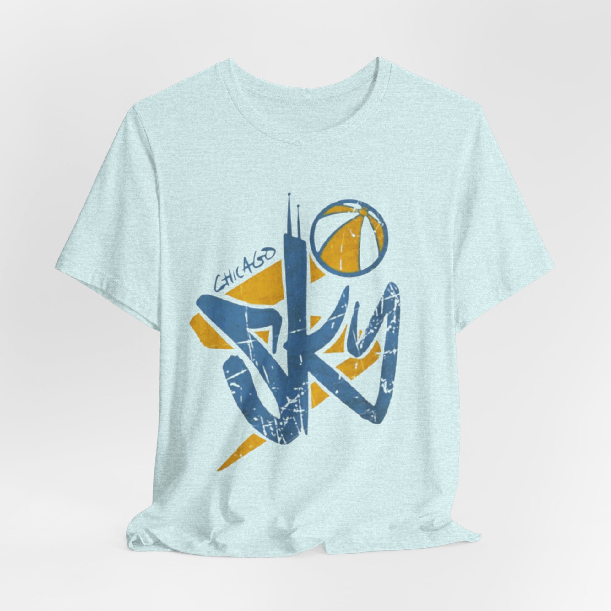 Lavender Chicago Sky Basketball Tee – Distressed Logo Graphic Shirt