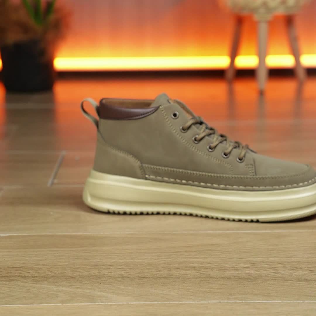 Men's Lightweight Platform Sneakers with Thick Sole - Mid-Top Casual Sports Shoes,  Upper & Cushioned Footbed for, Outdoor, Gym, Streetwear - All-Season Round Toe Design (Men's Fashion)