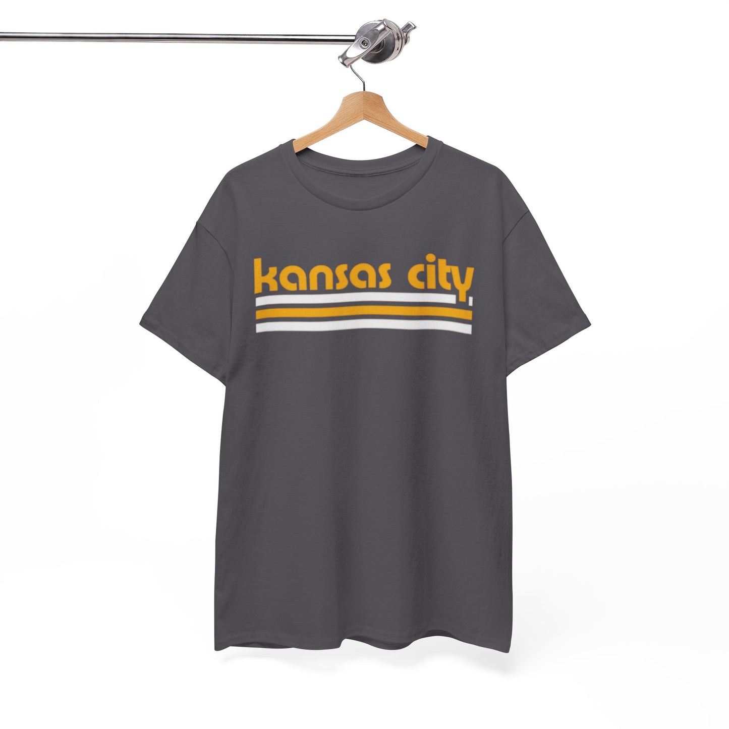 White Smoke Kansas City Retro Tee — Vintage Striped City T‑Shirt