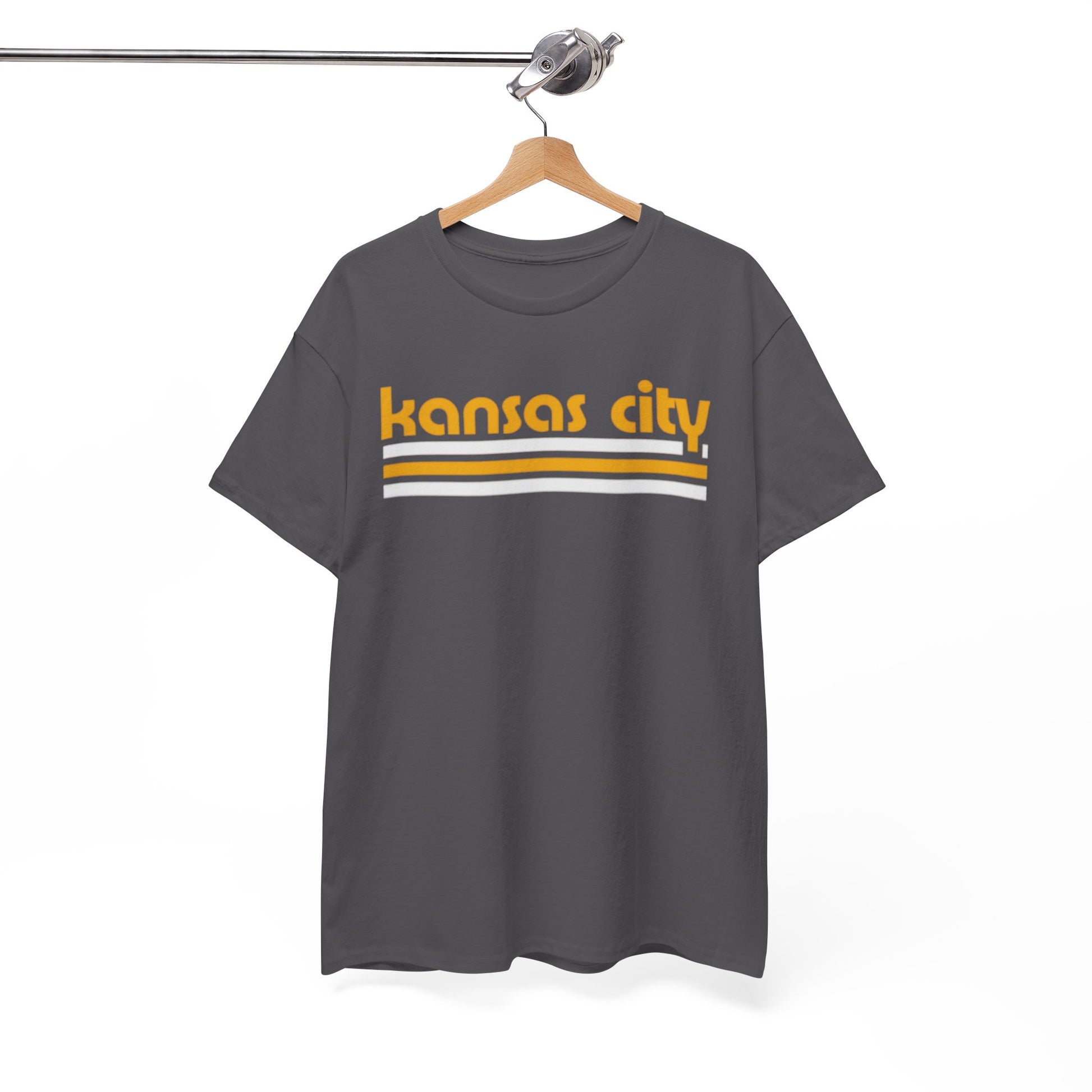 White Smoke Kansas City Retro Tee — Vintage Striped City T‑Shirt