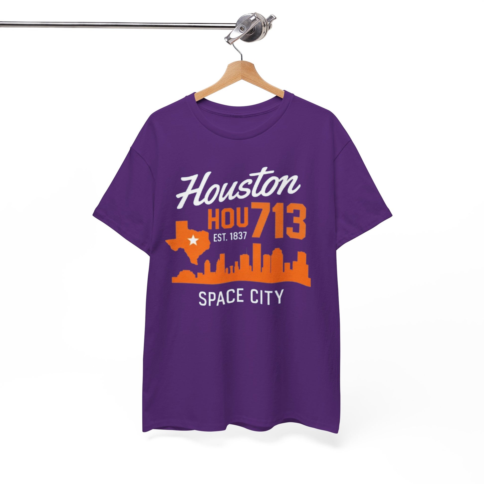 White Smoke Houston 713 Space City T-Shirt — Houston Skyline & Area Code Tee