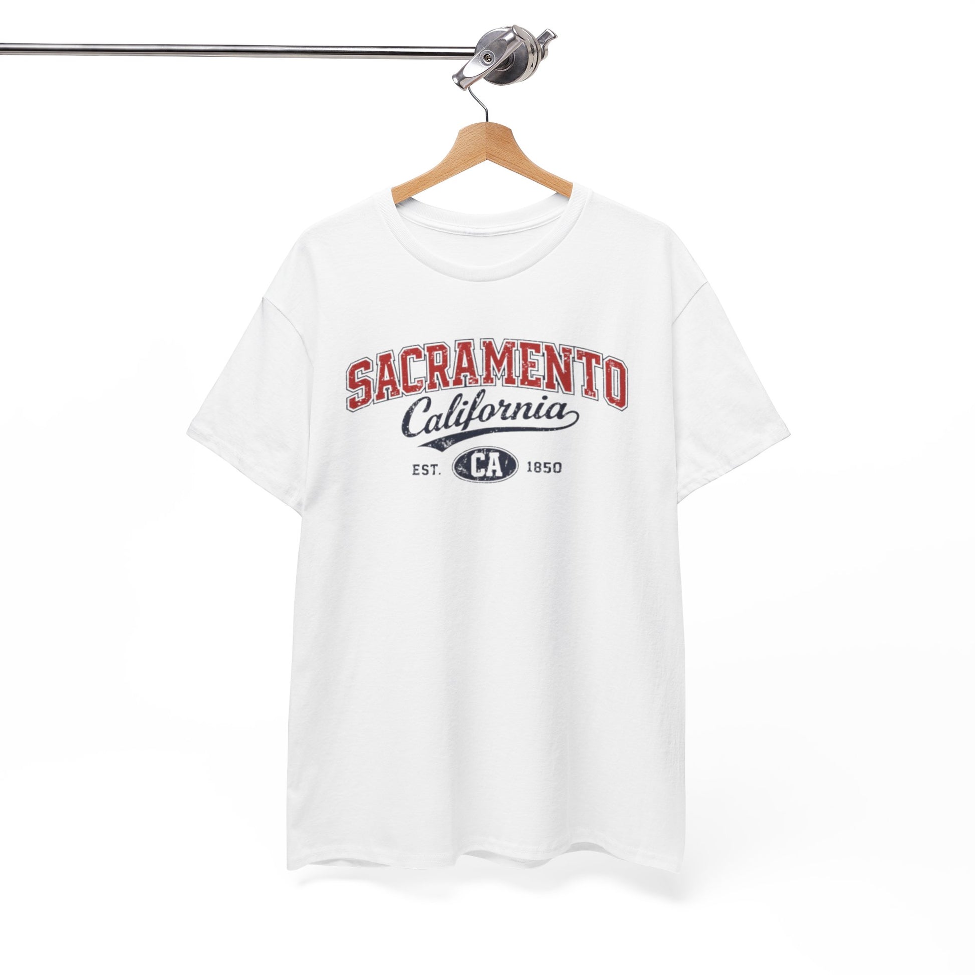 White Smoke Sacramento California Vintage Tee — Retro City College Shirt
