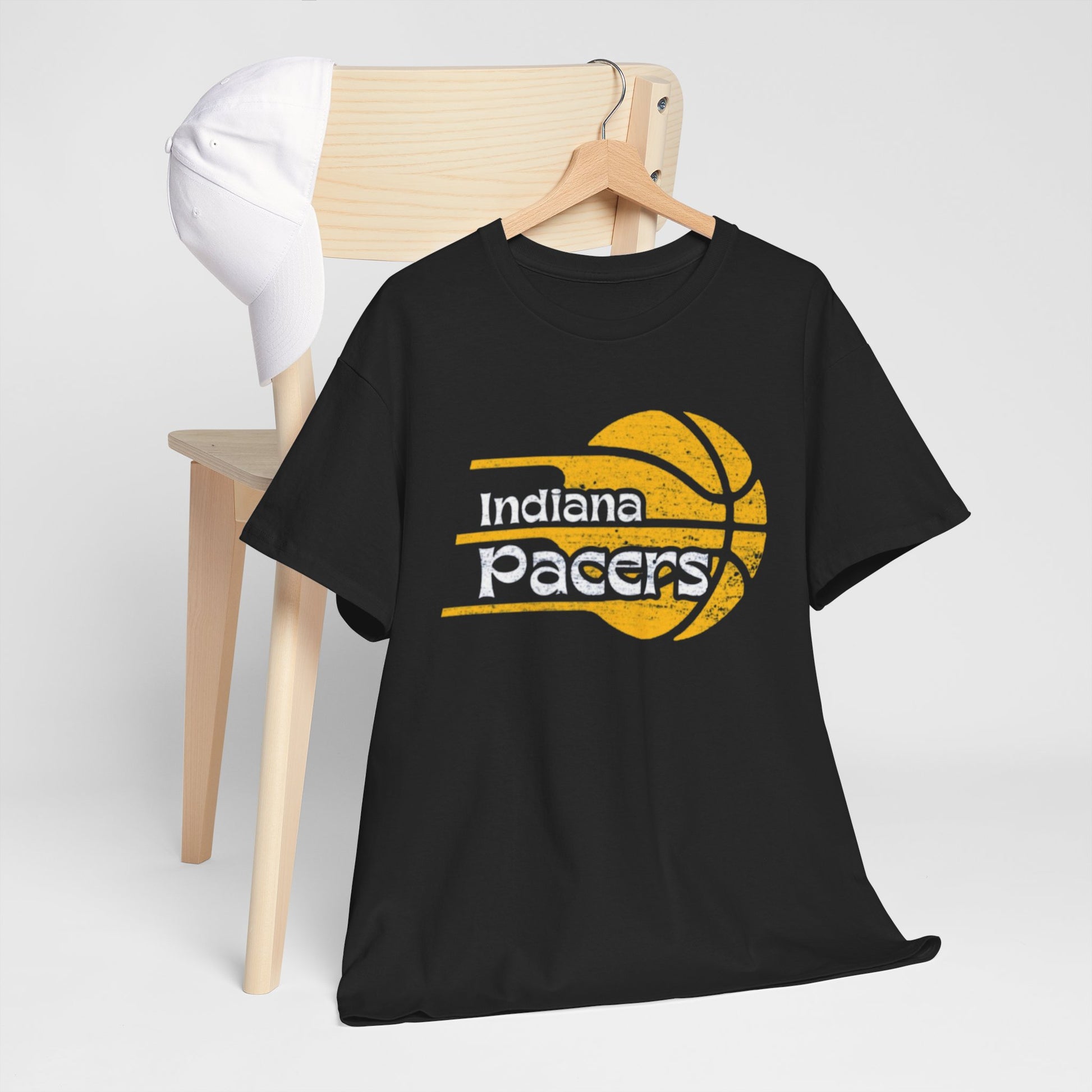Dark Slate Gray Pacers Retro Basketball Tee — Indiana Pacers Logo T-Shirt