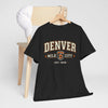 Dark Slate Gray Denver Mile City T-Shirt – Retro Established 1888 Graphic Tee