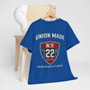 Lavender New York  NY Union Made Shield Tee — Vintage 'N.Y. 22' Graphic Cotton T-Shirt