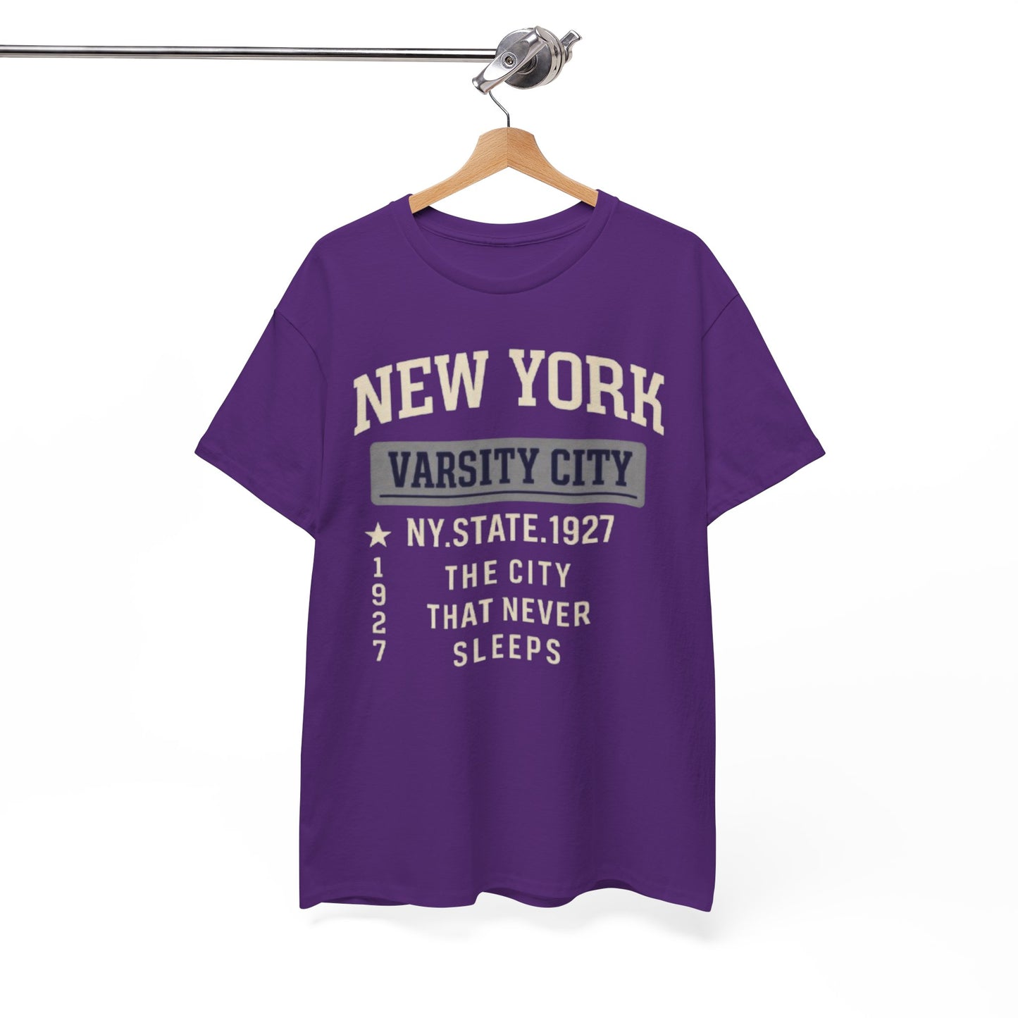 White Smoke New York Varsity City T-Shirt — 'The City That Never Sleeps' Vintage Tee