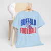 Light Blue Buffalo Football T-Shirt — Retro Helmet Sports Tee