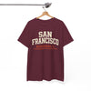 White Smoke San Francisco Baseball Tee — Retro City Sports T‑Shirt