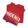White Smoke Phoenix Varsity Tee – Valley Division Athletic Graphic T‑Shirt
