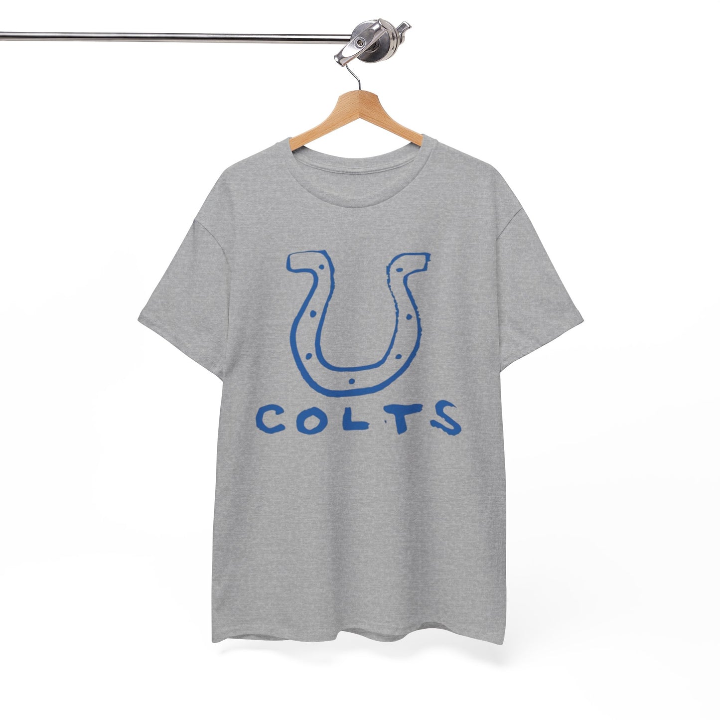 White Smoke Indianapolis Colts Horseshoe Graphic Tee — Vintage-Style Football Fan Shirt
