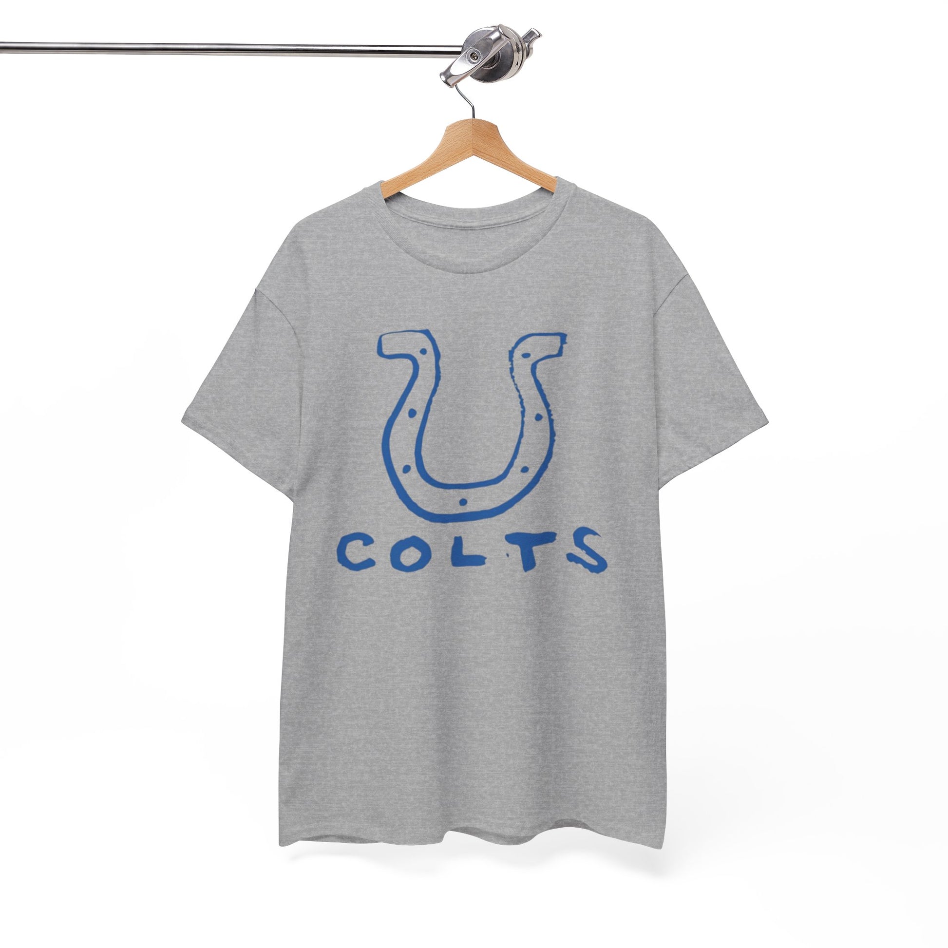 White Smoke Indianapolis Colts Horseshoe Graphic Tee — Vintage-Style Football Fan Shirt