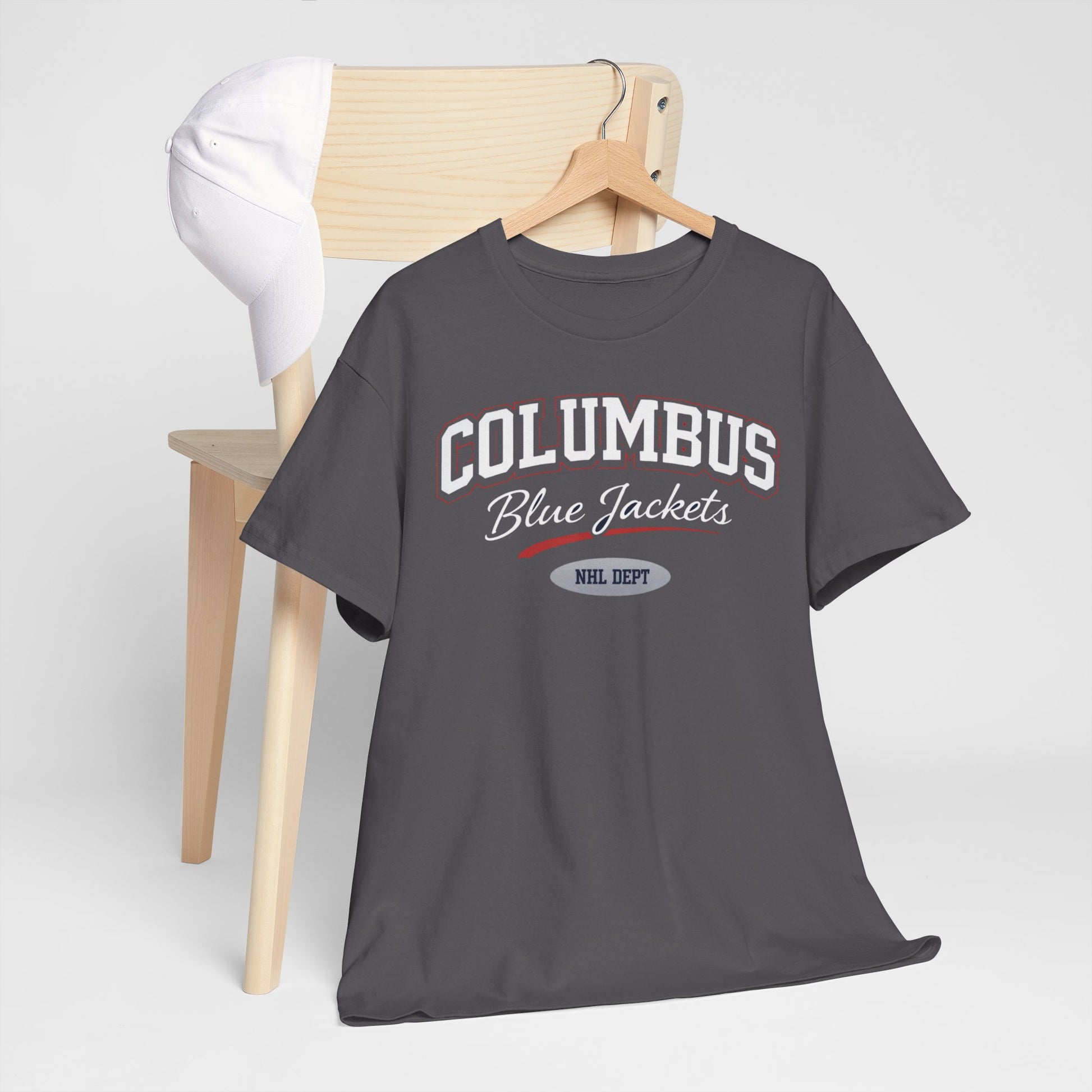 Dim Gray Columbus Blue Jackets Vintage varsity-style lettering T-Shirt