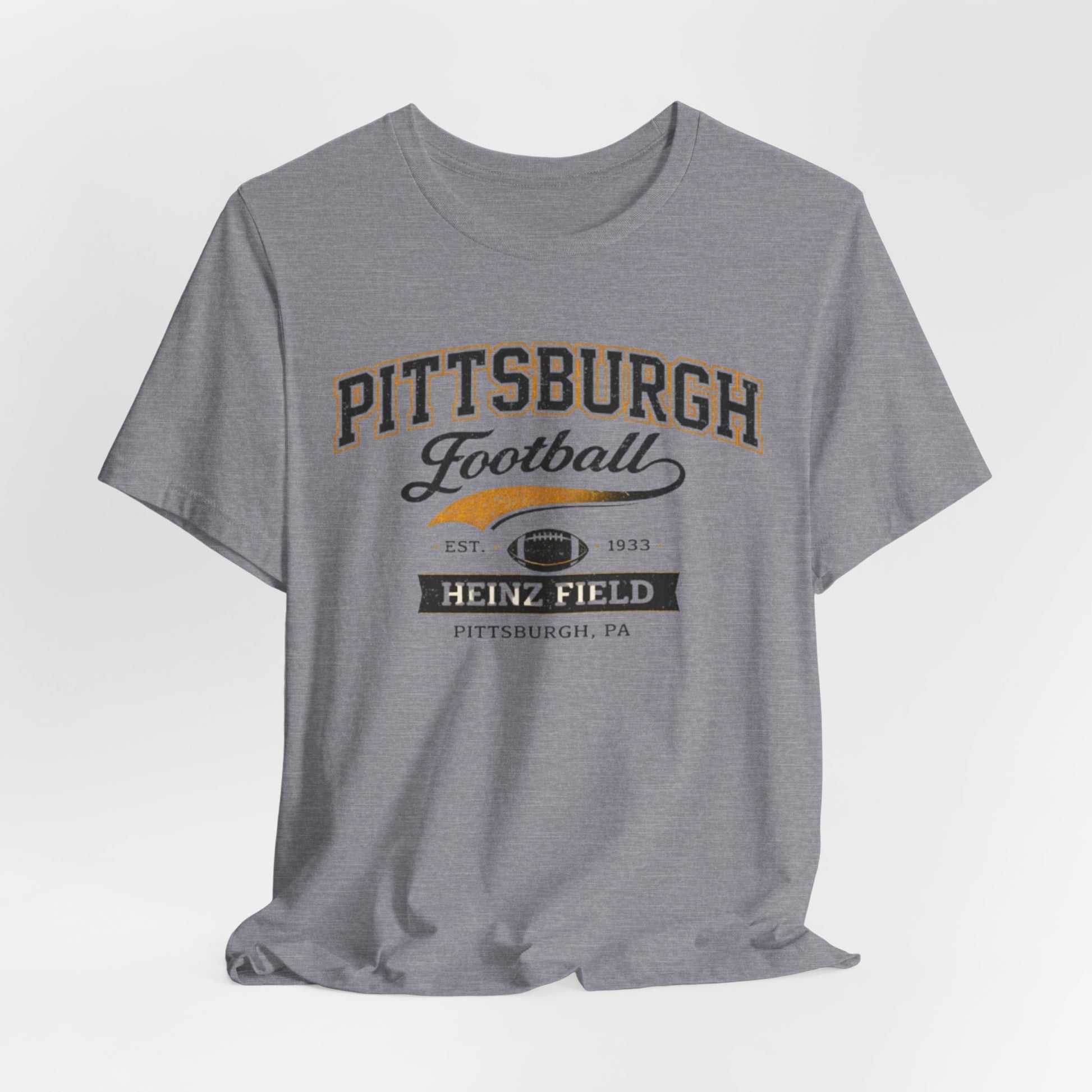 Lavender Pittsburgh Football T‑Shirt — Heinz Field Vintage Crew Tee