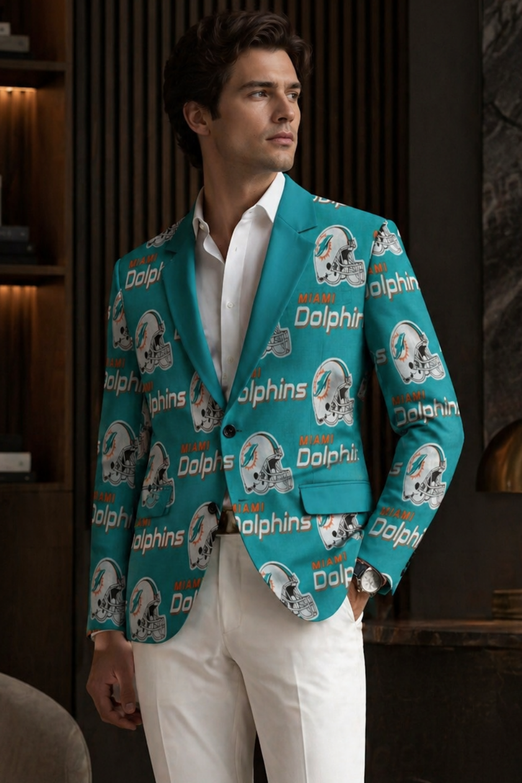 Miami football blazer aqua game day jacket