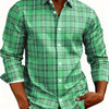 White Smoke Men'S Plaid Long-Sleeve Shirt with 3D Digital Printing, Suitable for Casual Outings, Entertainment, And Gatherings