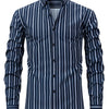 White Smoke Men's New Thin Digital Print Striped Long Sleeve Shirt, Wrinkle-, No Ironing, Versatile Fashion Date Shirt