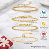 Lavender Non Tarnish Stainless Steel Bracelet Gold Plated Stackable for Women, Thin Herringbone Chain Bracelet Waterproof Jewelry Gift