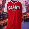 Firebrick Atlanta Varsity Graphic T-Shirt – Red and White Collegiate Style Tee