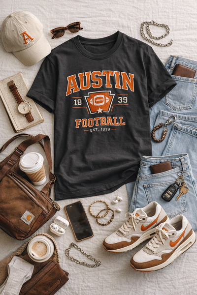 Austin Football Graphic Tee – Vintage Collegiate Football Shirt