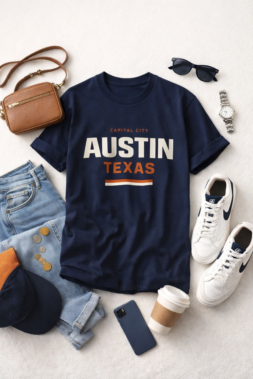 Austin Texas Capital City Graphic T-Shirt – Minimalist City Streetwear Tee