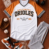White Orange Baseball Jersey Baltimore Style – Orioles Varsity Shirt Game Day Outfit