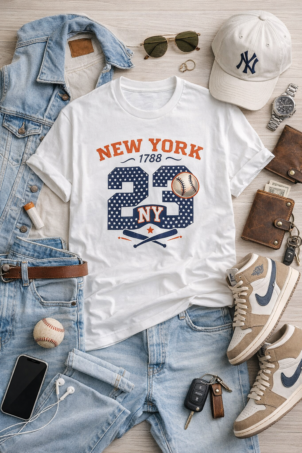 Baseball New York 23 T-Shirt — Retro NY Baseball Tee