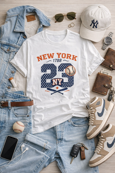 Baseball New York 23 T-Shirt — Retro NY Baseball Tee