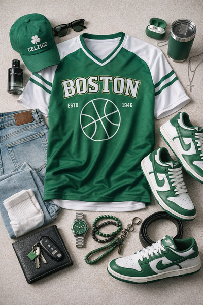 Boston Basketball Varsity T-Shirt – Green cv