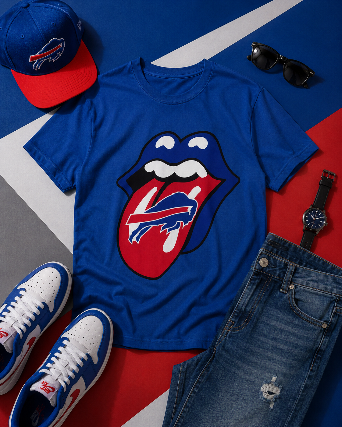 Buffalo Bills Inspired Tongue Tee — Fan Football Shirt streetwear fashion product image 2