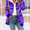 Lavender Buffalo Zebra Football Women’s Long Jacket With Fleece Lining – Warm Game Day Streetwear