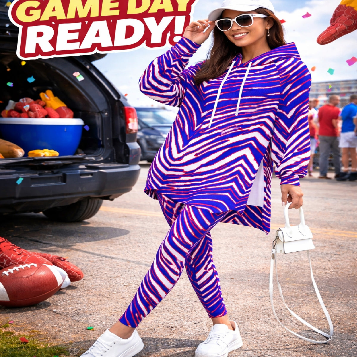 Buffalo Zebra Football Women’s Stretch Hoodie Set