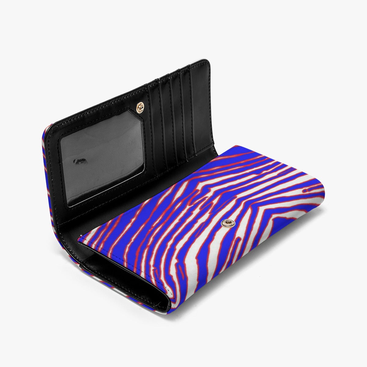 White Smoke Foldable Wallet – Red Blue White Zebra Game Day Style