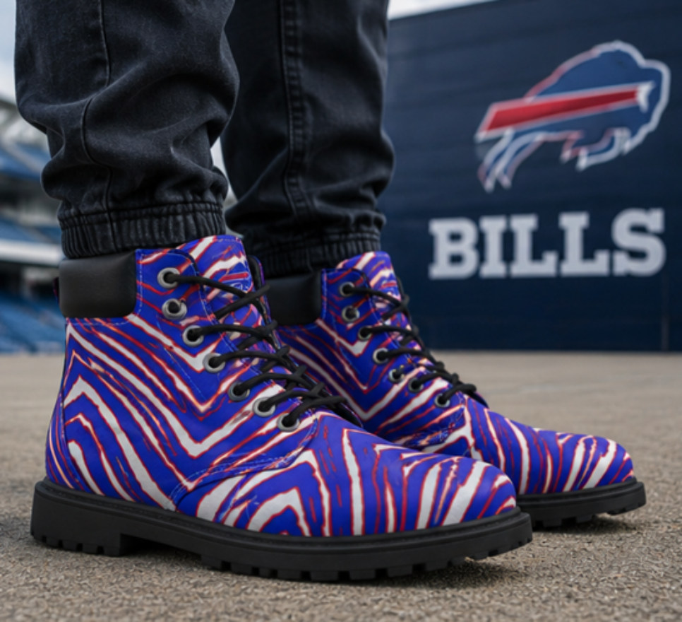 Buffalo Bills Zubaz Men's Short Boots – Red Blue White Zebra Game Day Style