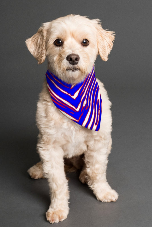 Buffalo football Pet's Scarf – Red Blue White Zebra Game Day Style