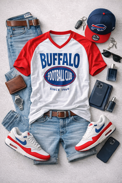 Buffalo Football Retro T-Shirt – Vintage Buffalo Game Day Fan Shirt
