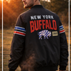Black Buffalo New York Football black Bomber Jacket – Game Day City Sports Style