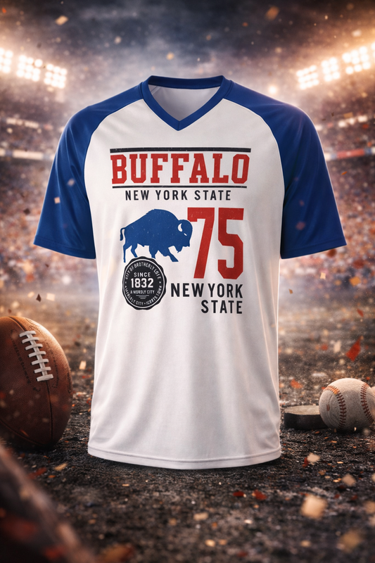 Buffalo New York State 75 Athletic V-Neck T-Shirt – Game Day Style