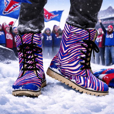 Buffalo Zebra Football Plush Boots – Cozy Game Day Comfort – breathable comfort wear, lightweight game day shirt, image 1.0