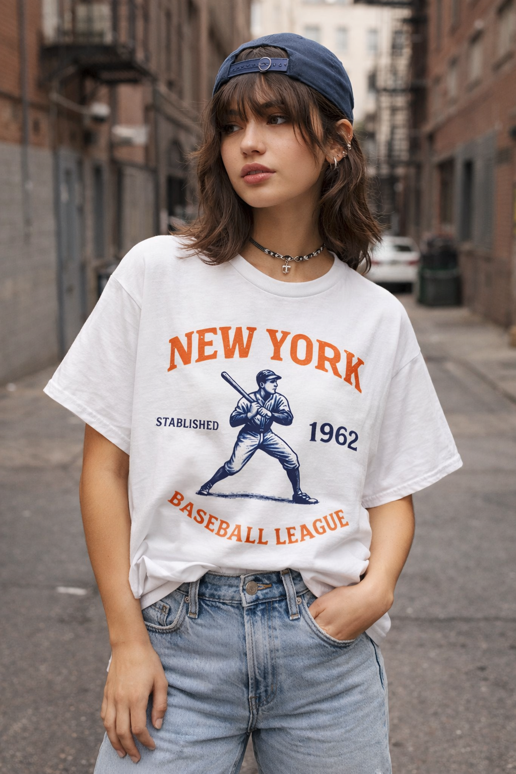 Slate Gray New York Baseball League T-Shirt – Vintage Athletic Streetwear Tee