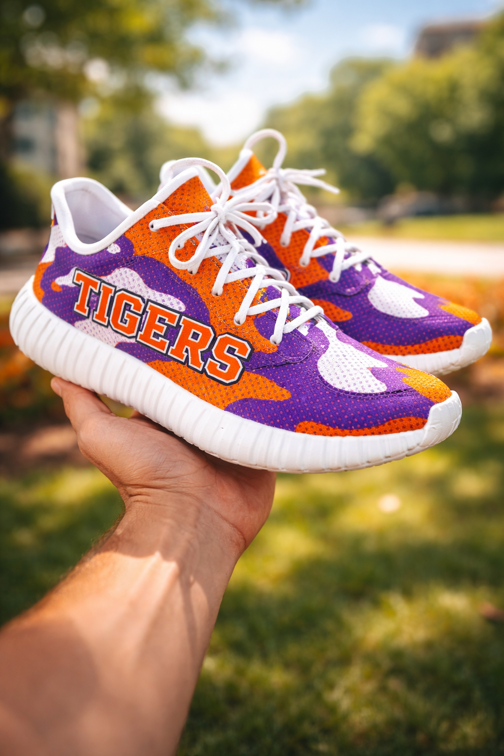 Clemson Tigers Purple Orange Knit Sneakers – Lightweight Athletic Game Day Shoes for Football Fans - ACC football apparel varsity sportswear product image 11.0