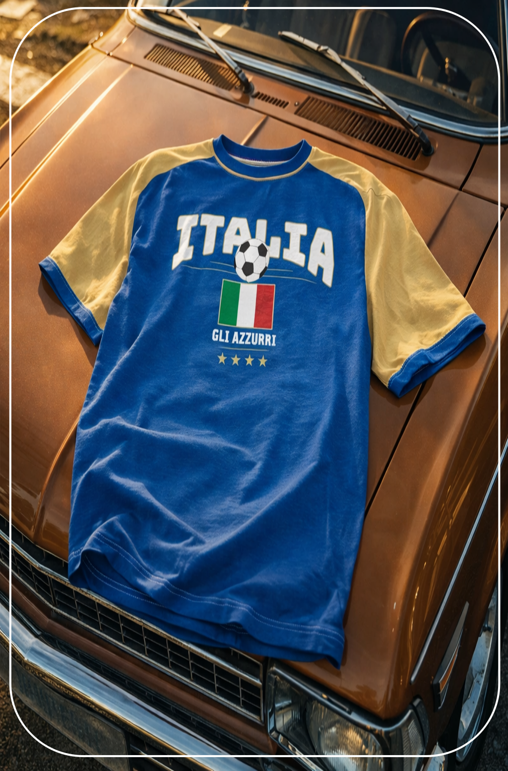 Midnight Blue Italy Soccer Fan T-Shirt – Vintage Italia Football Shirt Gli Azzurri Style | Retro Italian Football Tee