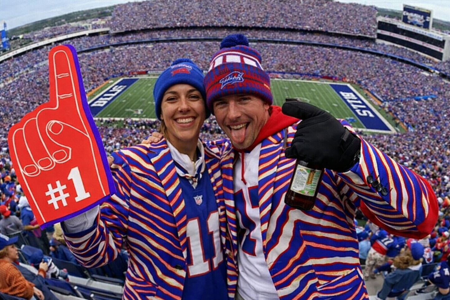 Buffalo Football Retro Game Day Blazer – Football Statement Jacket (Red Blue White)