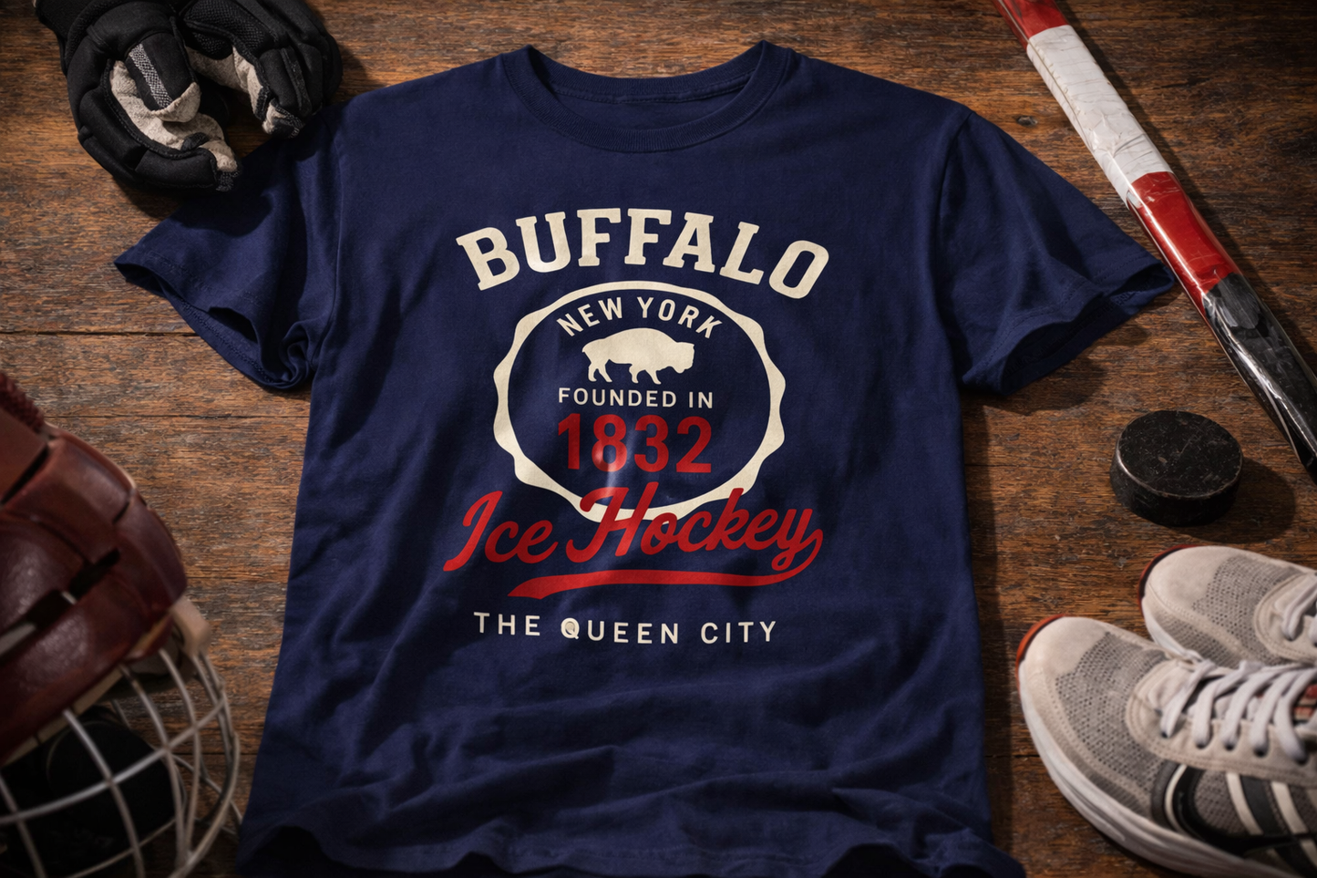 Buffalo Ice Hockey Tee — Founded 1832 Retro Queen City Shirt
