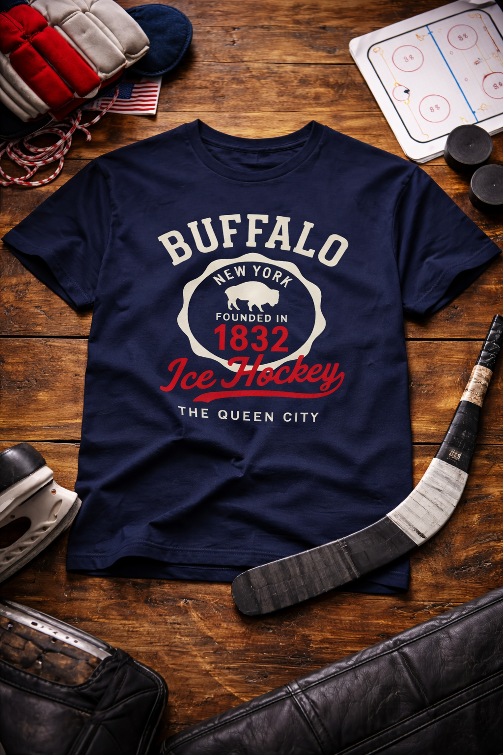 Buffalo Ice Hockey Tee — Founded 1832 Retro Queen City Shirt