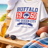 Lavender Buffalo 1960 The Queen City Team Tee — Vintage New York Sports Shirt