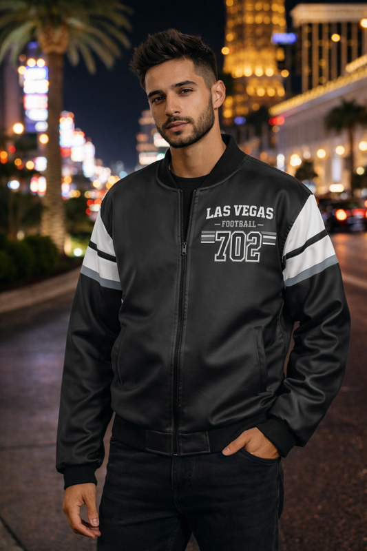 Las Vegas Football 702 Bomber Jacket – Black Game Day Streetwear