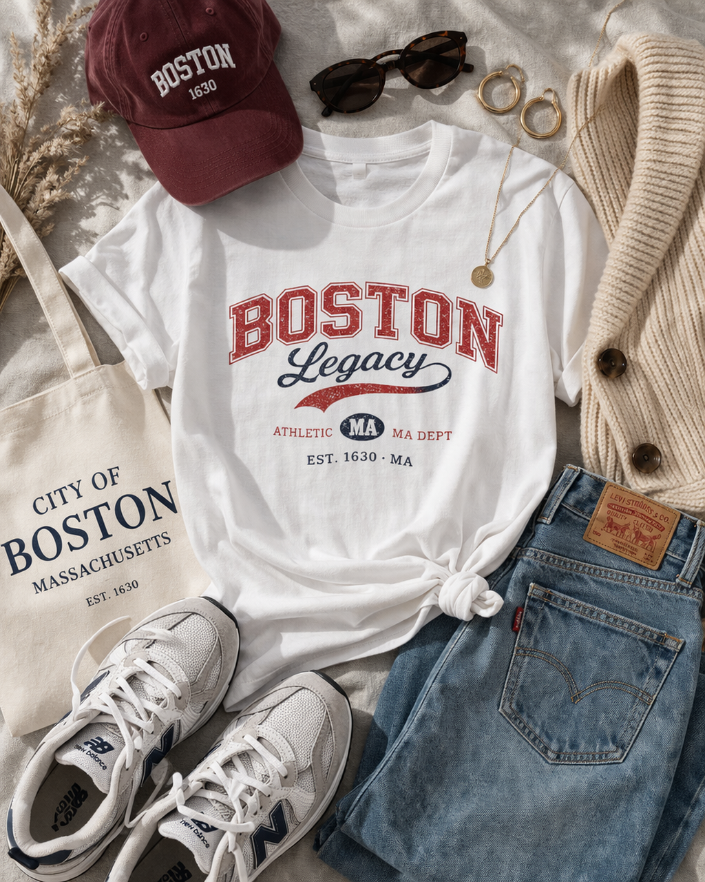 Boston Legacy Tee — Vintage Athletic Massachusetts Shirt